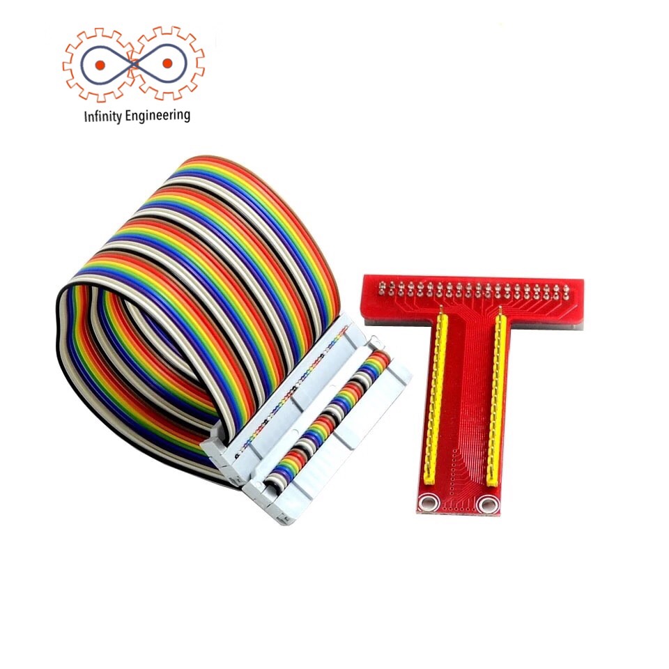 GPIO Cable + T-Cobbler Breakout สำหรับ Raspberry Pi 4B / 3B+