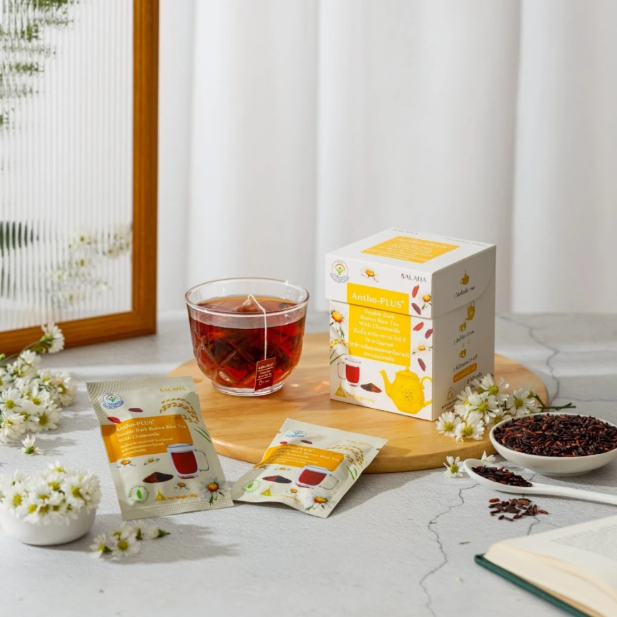 SALANA Brown Rice Tea With Chamomile ชาข้าวกล้อง ผสม ดอกคาโมมายล์ ขนาด 10g x 10 ซอง ชาคาโมมายล์ ไม่มีน้ำตาล
