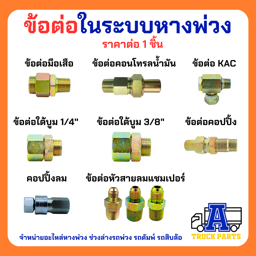 ข้อต่อสวมเร็วลม1/2 4 หุน ต่อสายลมมือเสือ ถอดง่ายใส่ง่าย ทนทาน รถพ่วงแม่ลากลูกพ่วง คัปปลิ้งลม คับปลิ้งข้อต่อหางพ่วง