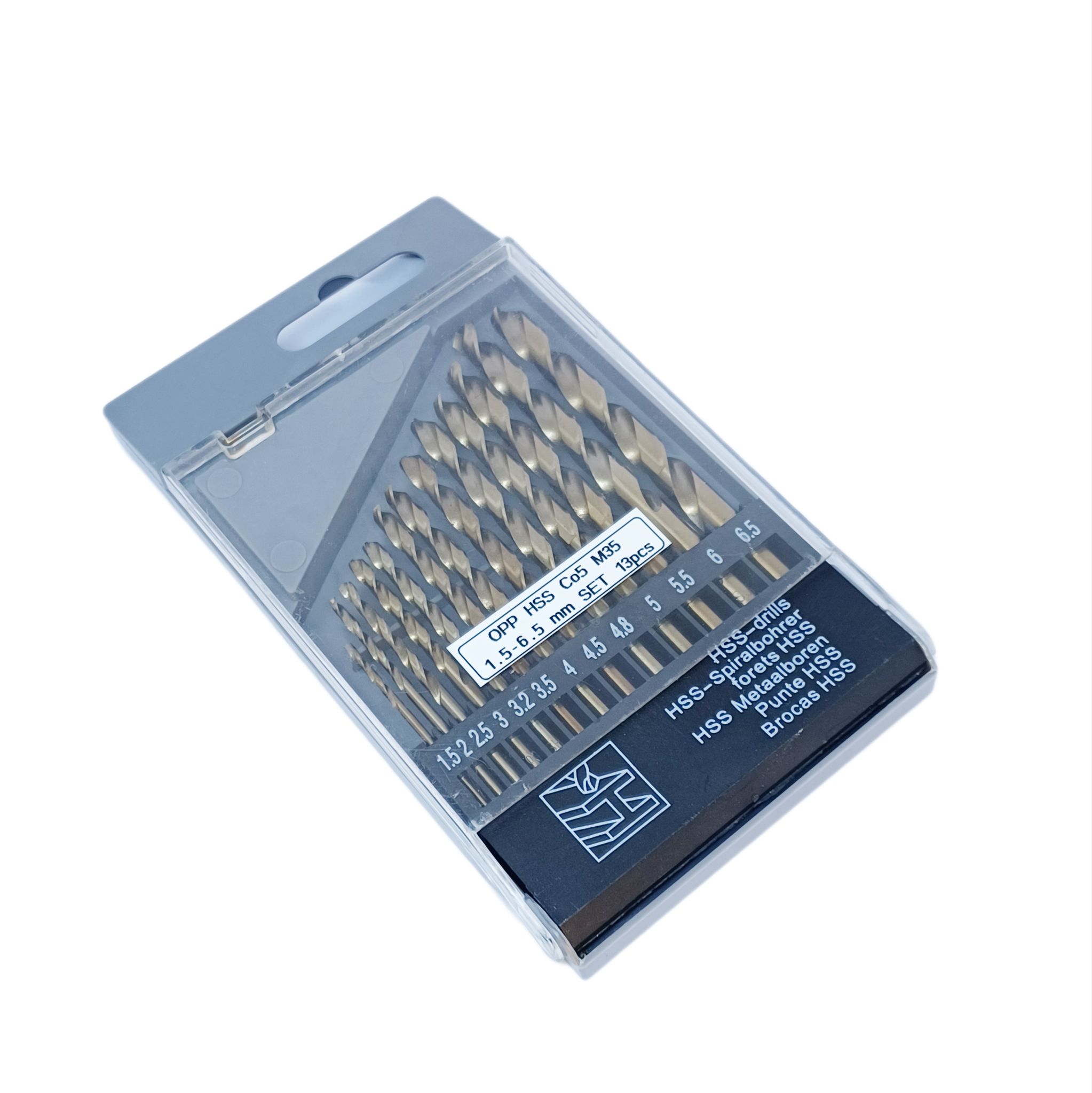 [PPO] ชุดดอกสว่านโคบอลต์ HSS Co5 M35 จำนวน 13 ดอก ขนาด 1.5-6.5 mm กล่องพลาสติก