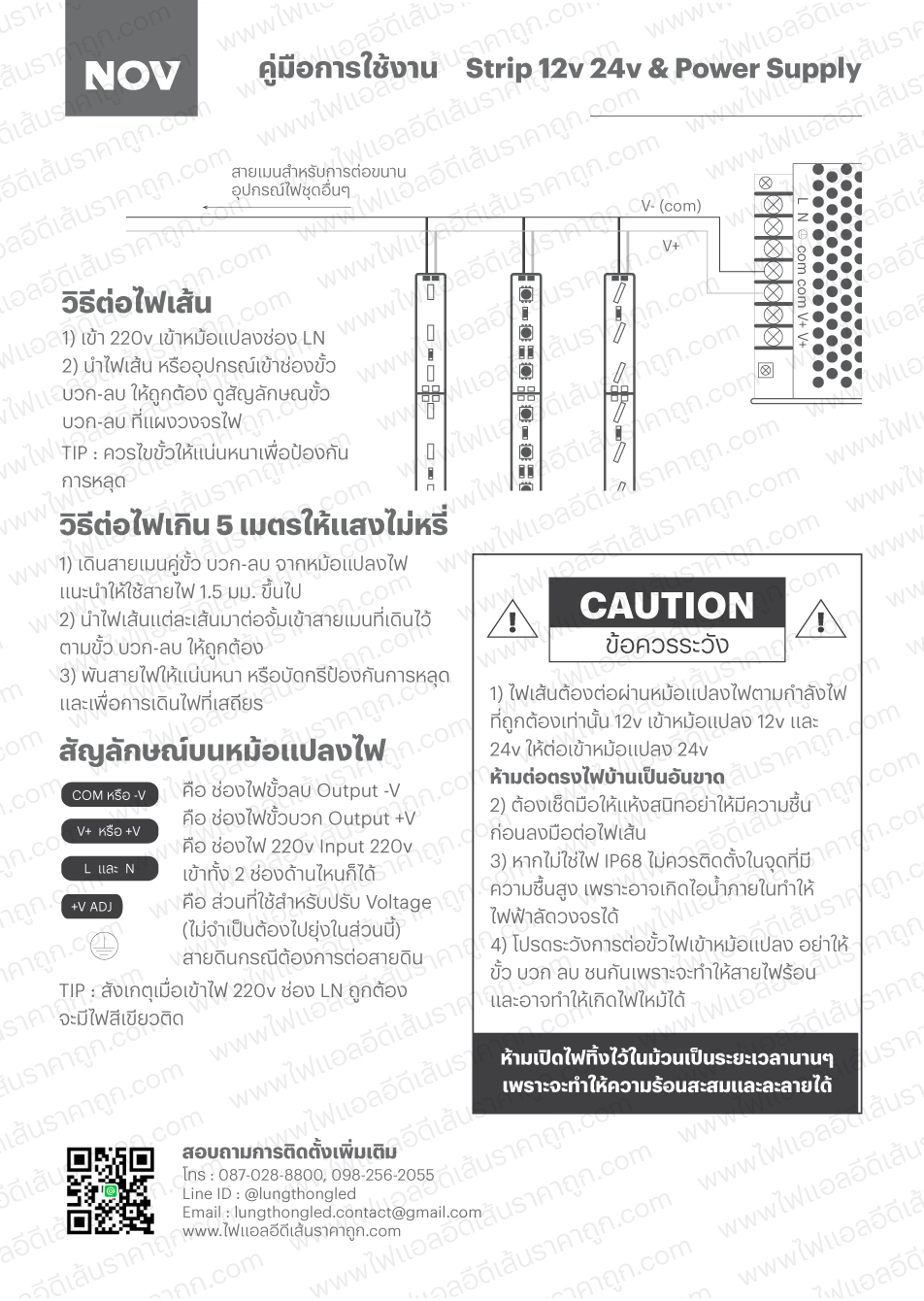 S-TYPE 6mm 8w 12v ไฟป้ายโฆษณา อักษรโลหะ (มีแสงขาวอมฟ้า วอร์มไวท์)