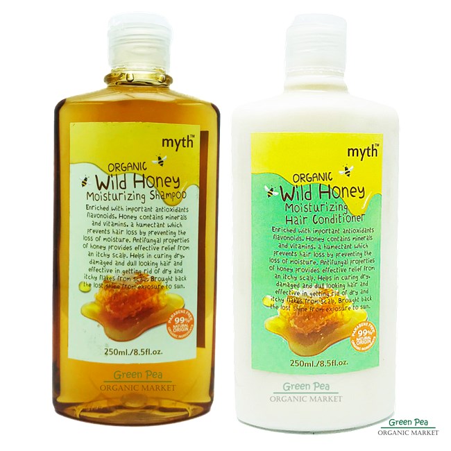 Myth, แชมพู ออแกนิก ไวลด์ฮันนี่ ,Organic Wild Honey with moisturing Shampoo,250 ml