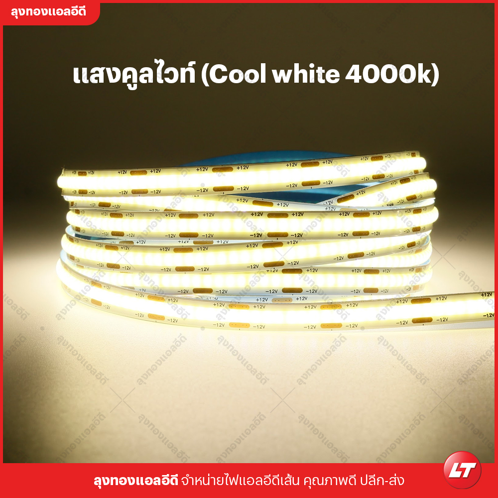 MAXZO รุ่น ECO ใหม่ (COB-320-12) ไฟเส้นแบบ COB แบบประหยัดสว่างเม็ดถี่กินไฟต่ำ ราคาูก มีหลายสี