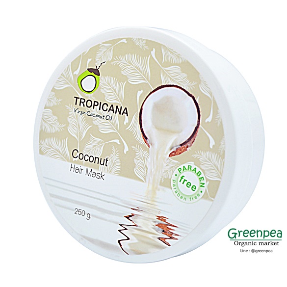 tropicana ,Hair mark 250 g.,ทรีตเมนต์น้ำมันมะพร้าวสกัดเย็น, สำหรับผมแห้งเสียมาก แตกปลาย