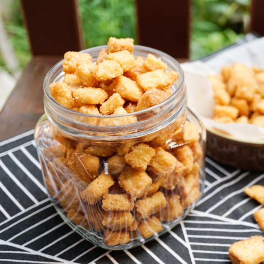 Greenpea Caramel Crunch Bites 100 กรัม ปังกรอบ คาราเมล กรอบอร่อย เคี้ยวเพลิน หอมกลิ่นเนย และ คาราเมล กรีนพี