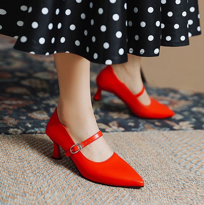 พรีออเดอร์ รองเท้าหัวแหลมส้นสูง รองเท้าส้นแหลมผู้หญิง รองเท้าหัวแหลมไซส์ใหญ่ รองเท้าหัวแหลมส้นสูงไซส์เล็ก 30-48 รหัส Y-8418