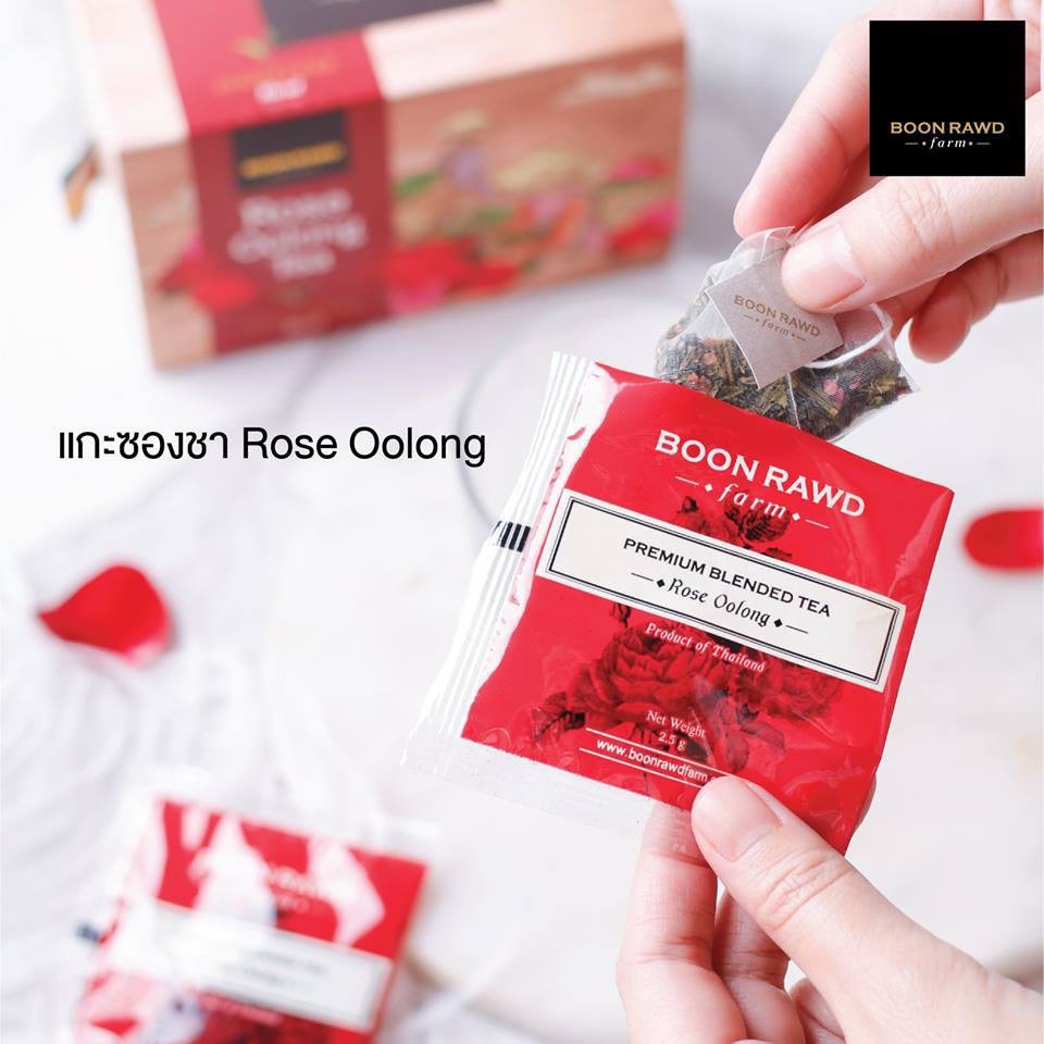สิงห์ปาร์ค ชามะลิ ชากุหลาบ อู่หลง ชนิดซองชา บรรจุ 20 tea bags 50กรัม จากไร่บุญรอด