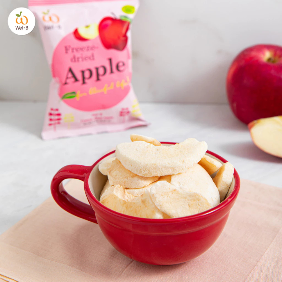 Wel-B Freeze dried Apple ขนาด 12 กรัม แอปเปิ้ล กรอบ ผลไม้กรอบ ผลไม้ฟรีซดราย ขนมเพื่อสุขภาพ ฮาลาล เวลบี