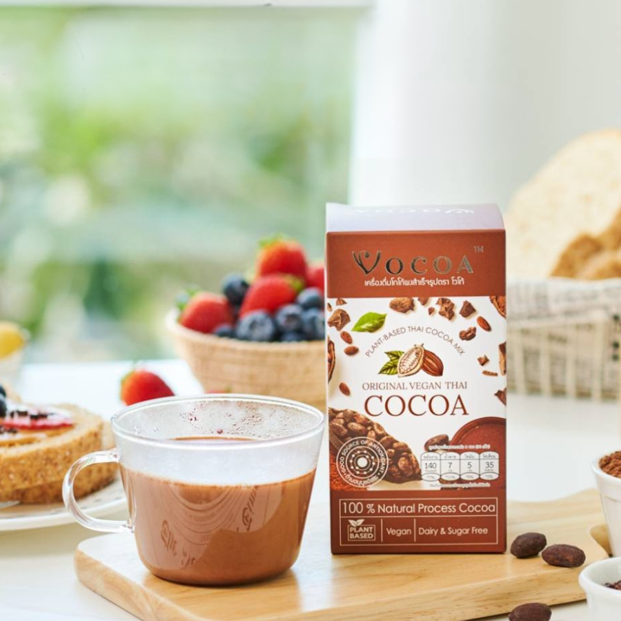 Delico Vocoa Original Vegan Thai Cocoa เครื่องดื่ม โกโก้ผง สำเร็จรูป 30gX5ซอง ผงโกโก้ ไม่เติมน้ำตาล โวโก้