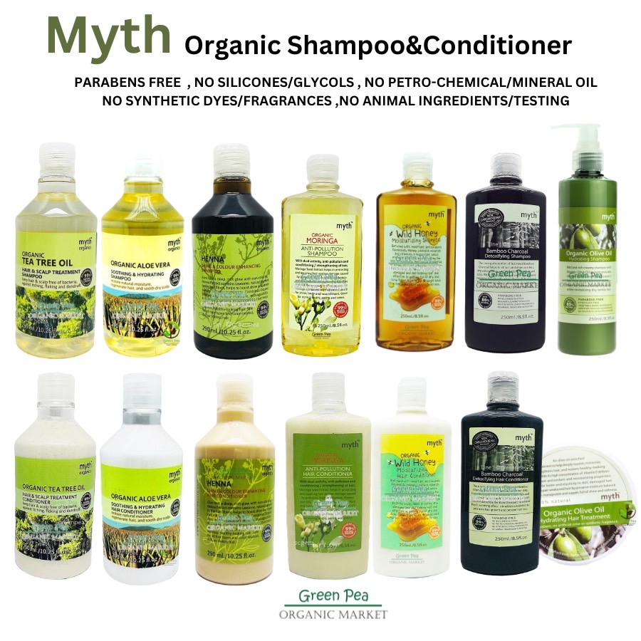 Myth มิธ แชมพู Organic 7 สูตร Free paraben , no sls ,no sles