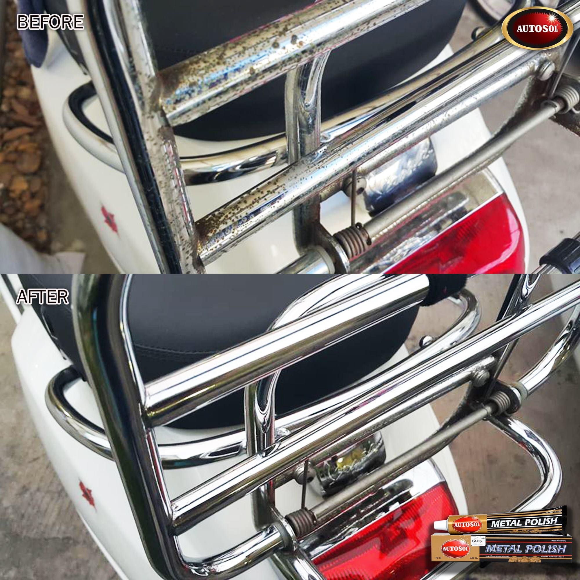 ครีมขัดเคลือบเงาโลหะ ออโต้ซอล เมทัล โพลิช AUTOSOL METAL POLISH ขนาด 75 ml.