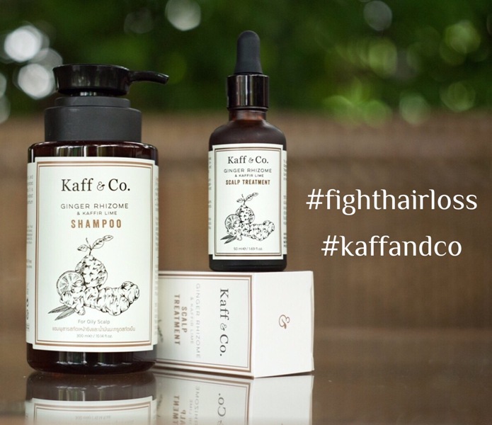 Kaff&Co. แชมพูขิงผสมน้ำมันมะกรูด 300ml.จากสารสกัดเหง้าขิงและน้ำมันมะกรูดสกัดเย็น สำหรับผมร่วง หนังศีรษะมัน