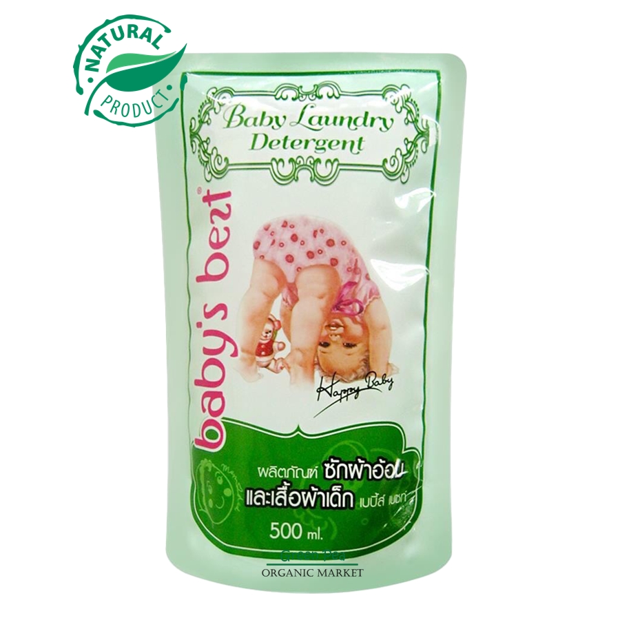 baby bezt ผลิตภัณฑ์ล้างขวดนม / น้ำยาซักผ้า 500ml. สำหรับเด็ก ทำจากธรรมชาติ แบบรีฟิล