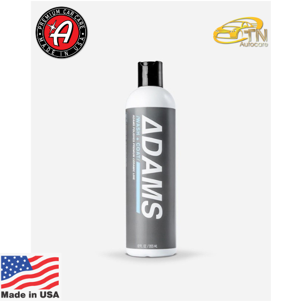 Adam's Wash + Coat (12 oz/355 ml) แชมพูสำหรับล้างรถและเคลือบ มีส่วนผสมของ ceramic