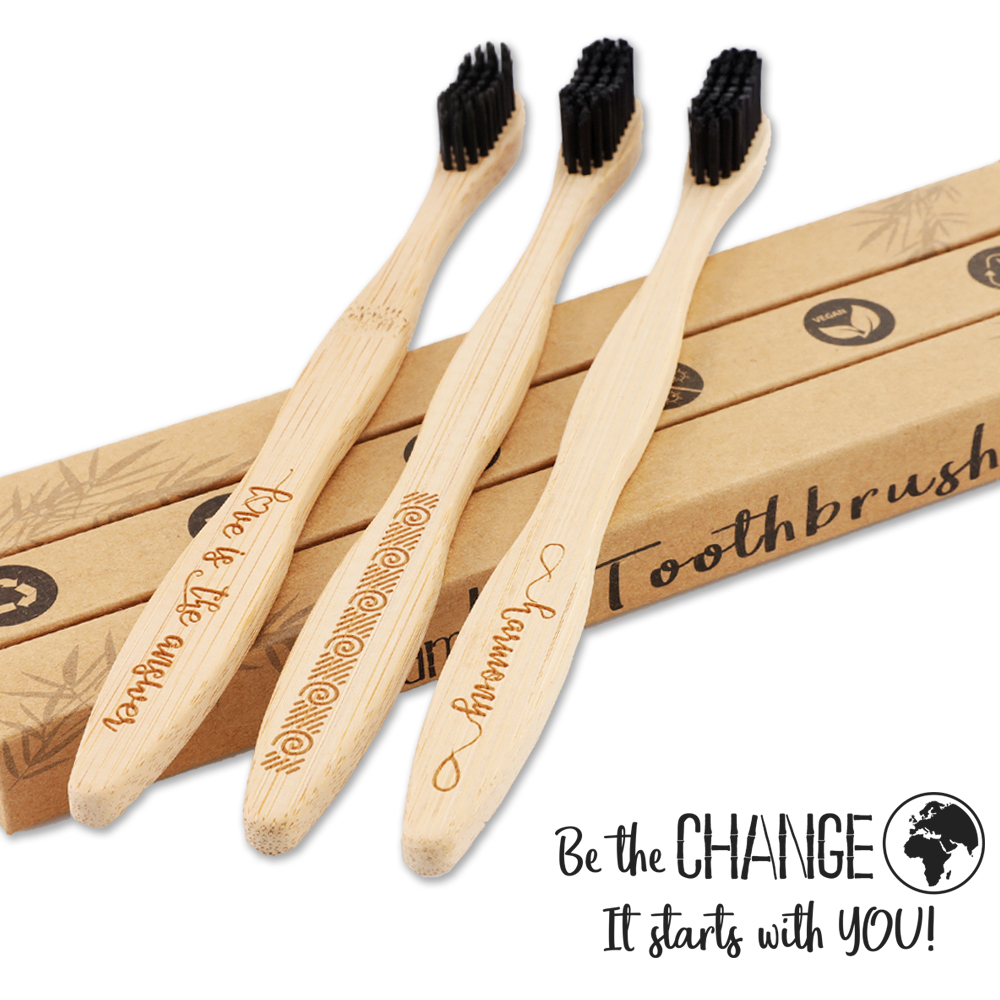 Be the Change แปรงสีฟันเด็ก ปลอดสารเคมี แพค 3 ชิ้น Medium สารฟอกสี