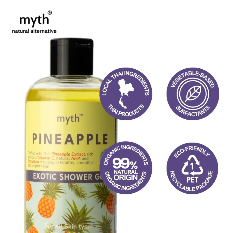 myth Pineapple Exotic Shower Gel สบู่เหลวสัปปะรด 250 ml. อ่อนโยน ชาวเวอร์เจลสัปปะรด สดชื่น กลิ่นหอม มิธ