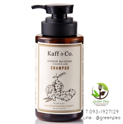 Kaff&Co. แชมพูขิงผสมน้ำมันมะกรูด 300ml.จากสารสกัดเหง้าขิงและน้ำมันมะกรูดสกัดเย็น สำหรับผมร่วง หนังศีรษะมัน