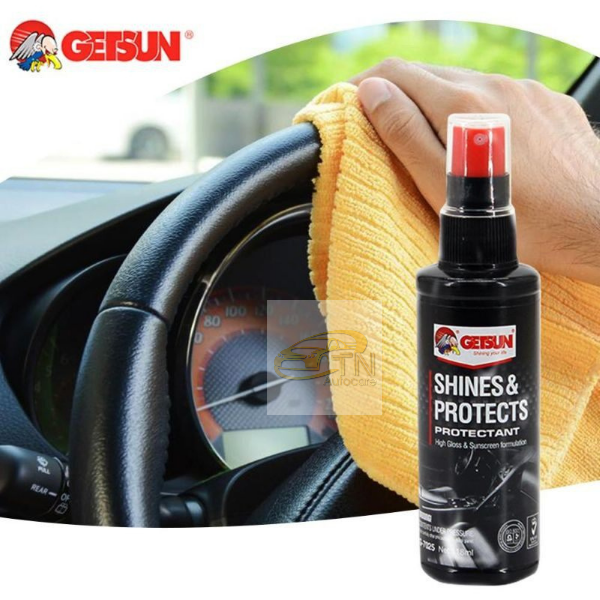 GETSUN Shines and Protects Protectant น้ำยาเคลือบเงา คอนโซล และบอดี้ภายในรถยนต์ ขนาด 295 ml.