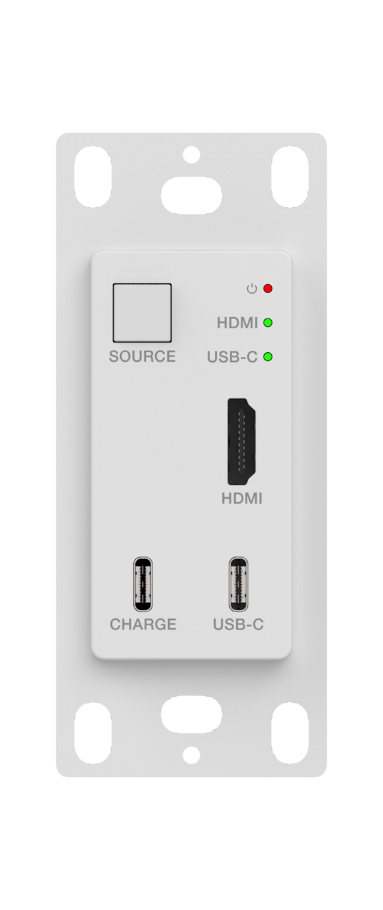 VACOTEK H-WP50CCH 2x1 HDMI,USB-C,1-Gang Wall Plate, POC 50M with RX