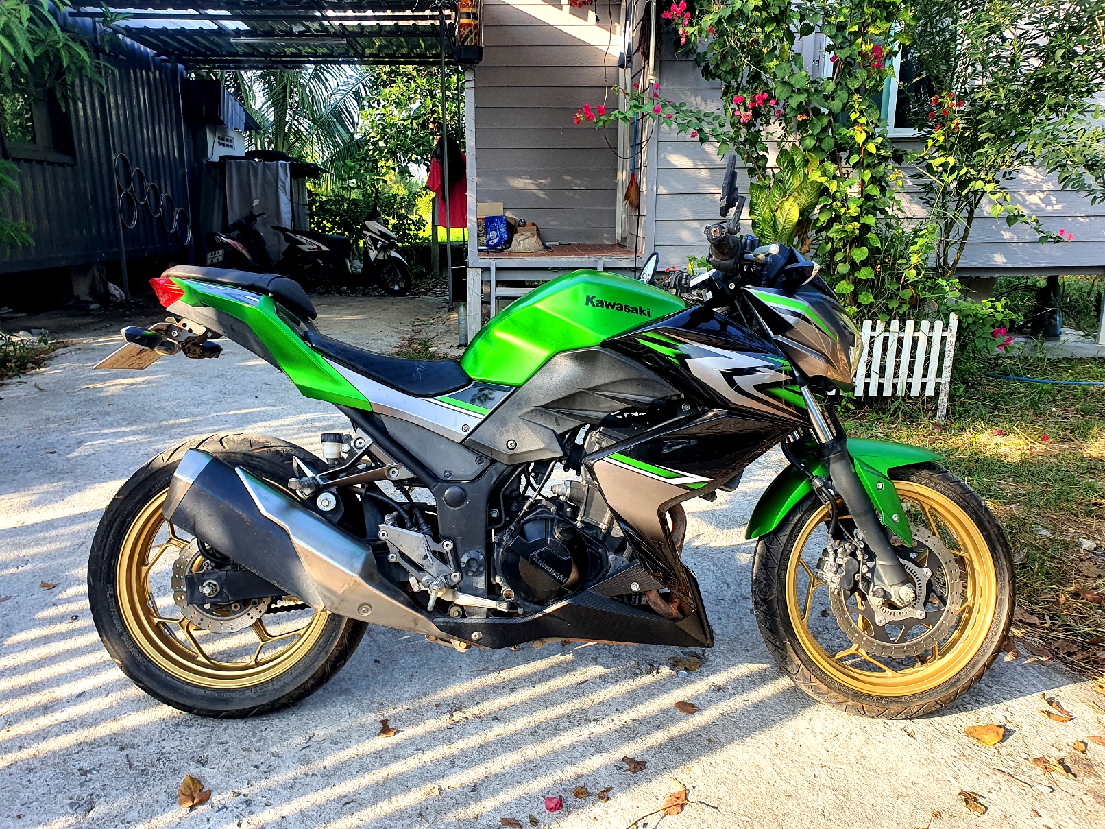 (ขายแล้วครับ) z300 ABS สีเขียวดำ จดทะเบียนปี 2017เครื่องดีมากสียังสวย