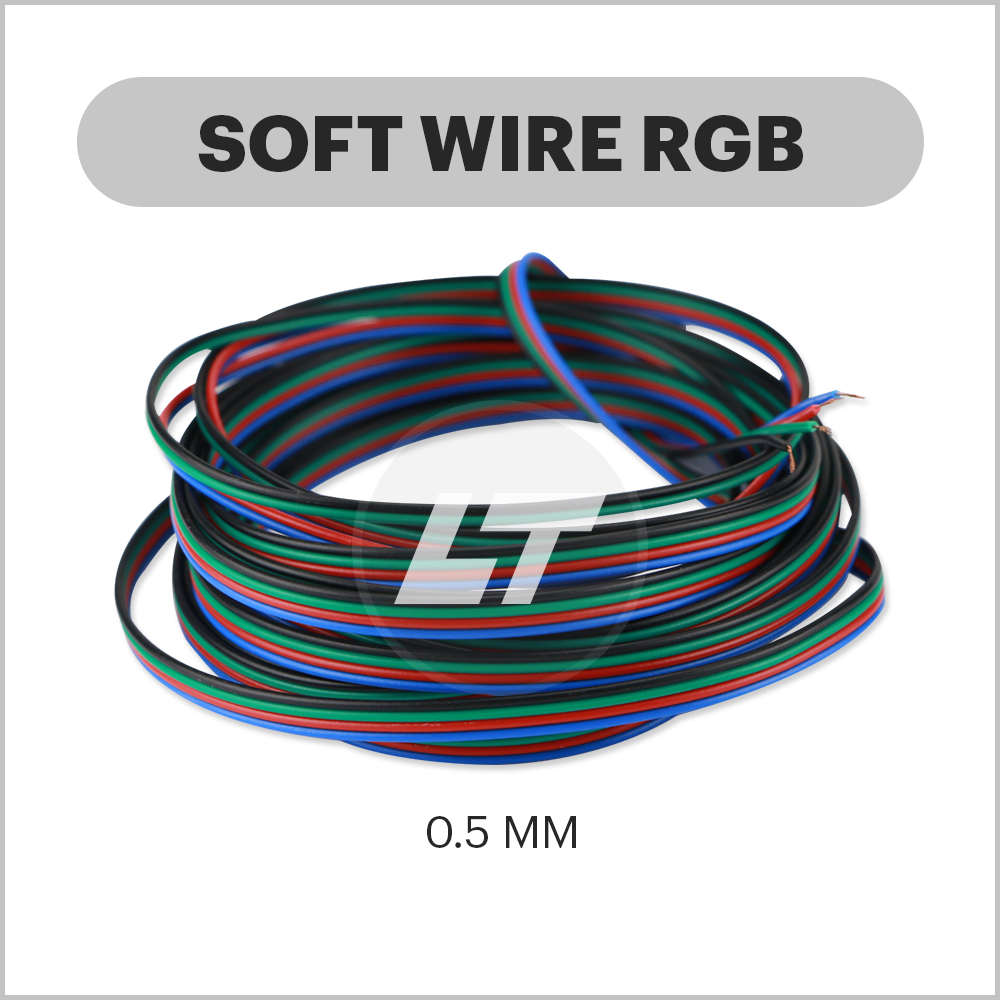 Soft wire RGB 4x0.5mm สายไฟอ่อนสำหรับไฟเปลี่ยนสี (แบ่งขาย/ยกม้วน)