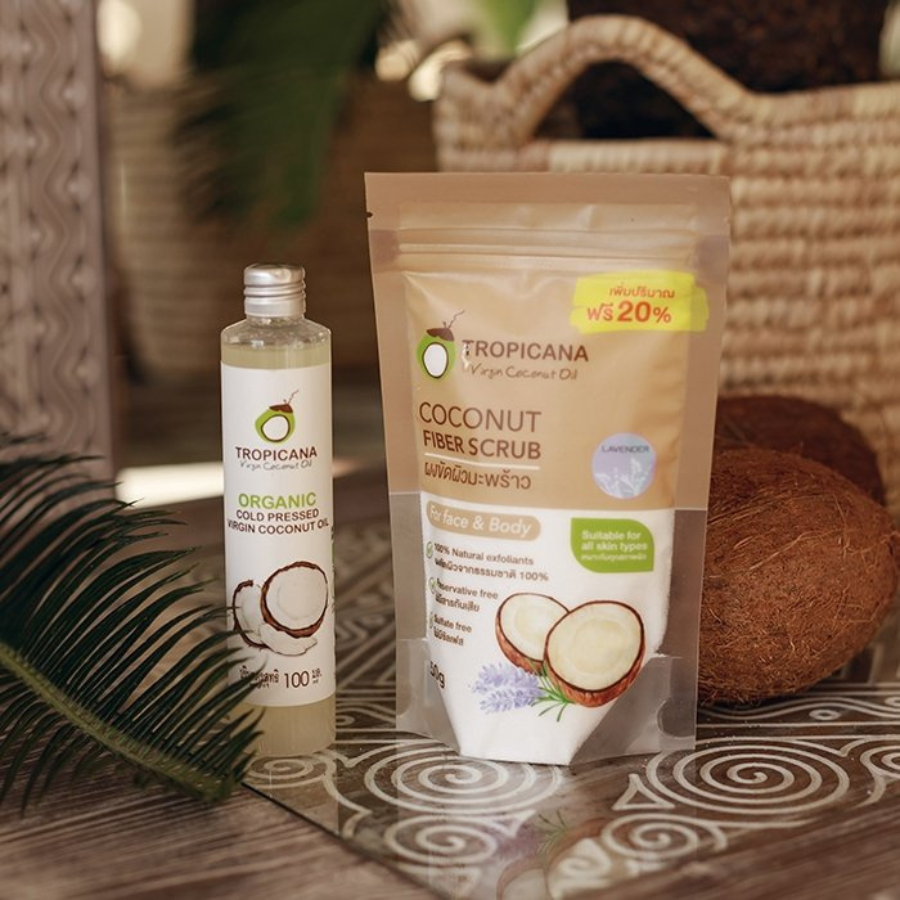 Tropicana Coconut Skin Exfoliating Set ชุดสครับขัดผิว ไม่มีซัลเฟส และสารกันเสีย มาจากธรรมชาติ ทรอปิคานา