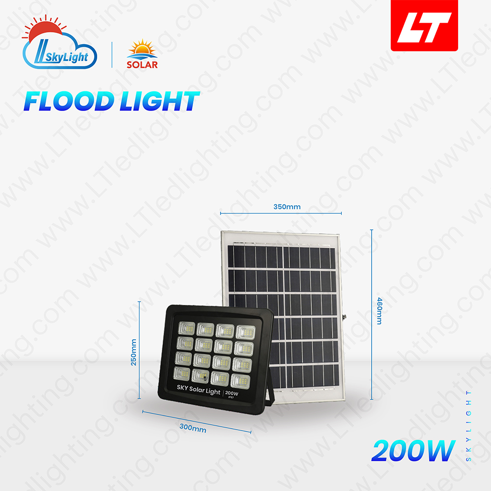 SKYBIRD ฟลัดไลท์โซล่าเซลล์ 120W-300W รุ่นSKY-FL88 daylight/warmwhite โซล่าเซลล์ floodlight