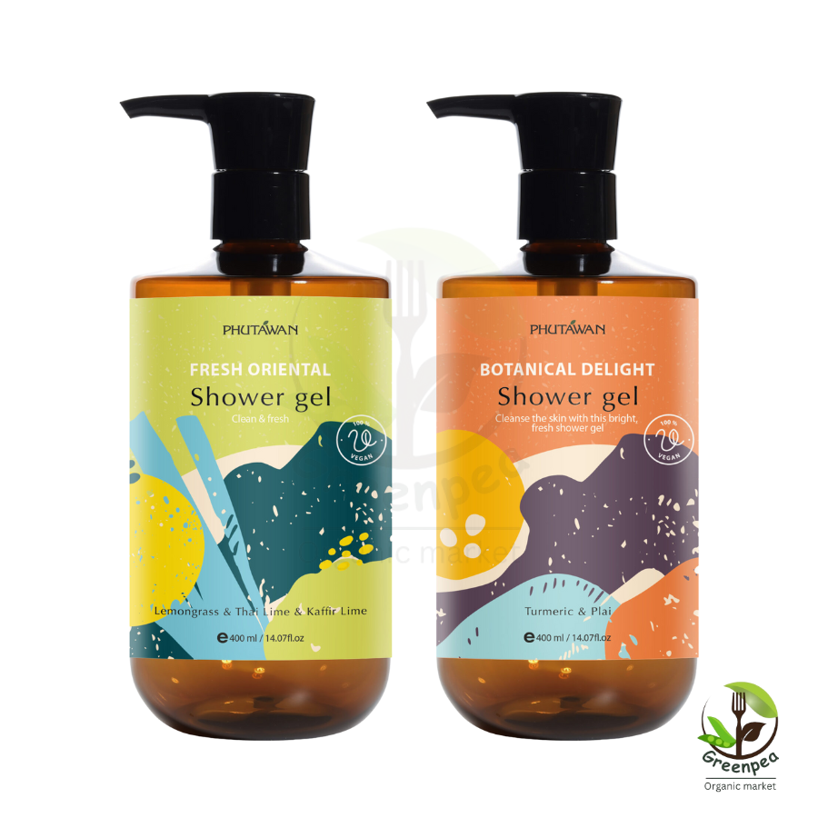 Phutawan Shower Gel เจลอาบน้ำ ภูตะวัน ขนาด 400 ml. มี 2 สูตรให้เลือก กลิ่นหอม ชุ่มชื้น พร้อมสมุนไพรไทย