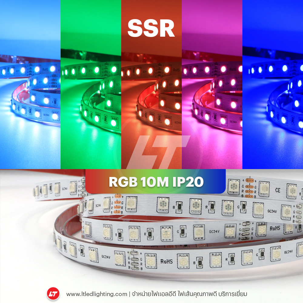 [จับเซ็ทถูกกว่า] ไฟเส้น SSR-XT-RGB 5050 24v 10-20m (กันน้ำ-ไม่กันน้ำ) พร้อมหม้อแปลง Mean Well