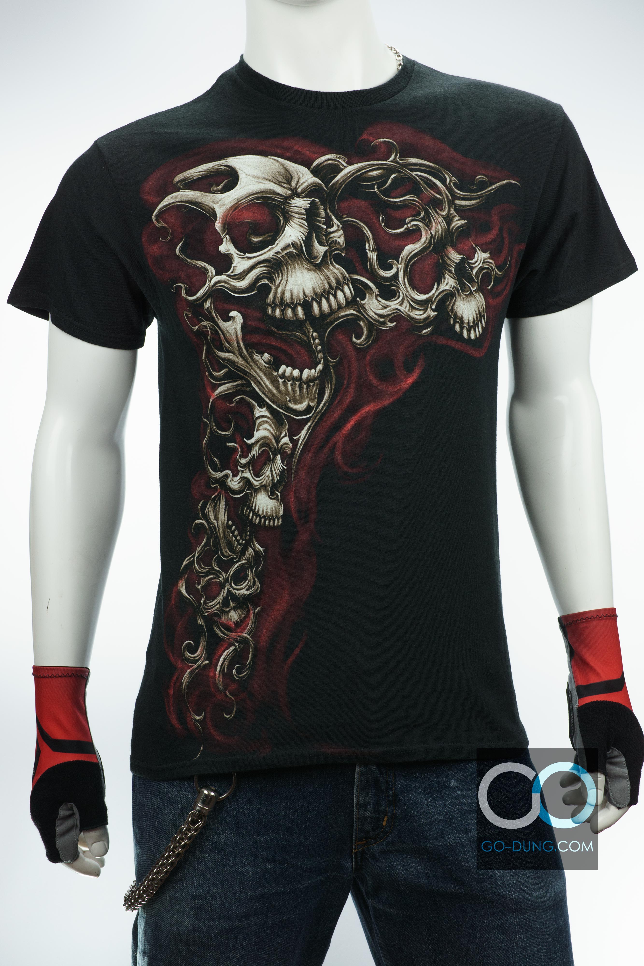 เสื้อยืดมือสอง USA แท้ รูปหัวกะโหลก สกรีนดี ไม่มีป้าย ผ้า 100 คอตตอน