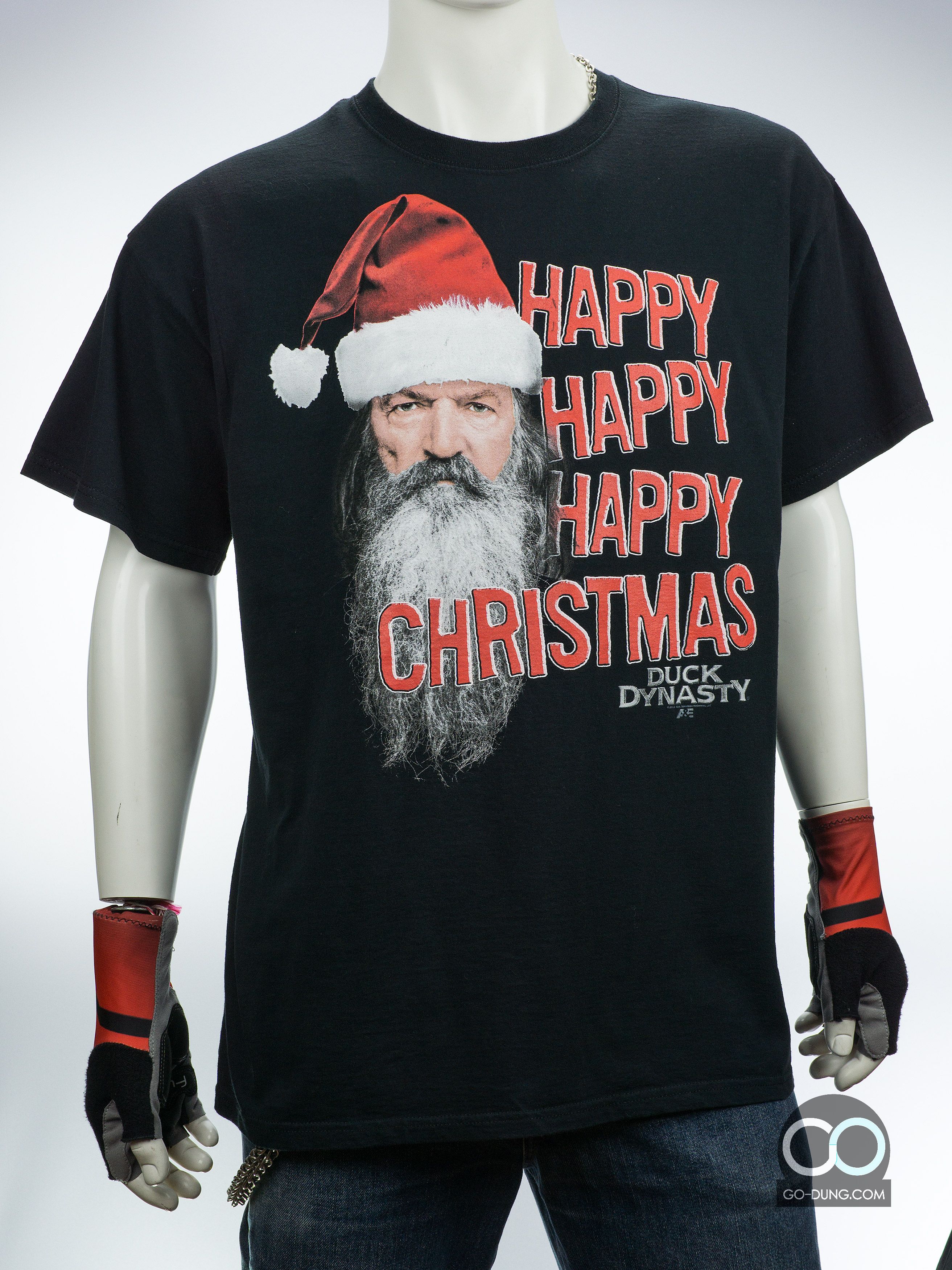 เสื้อยืดมือสอง JERZEES : HAPPY CHRISTMAS เรียลไรตี้ DUCK DYNASTY 2015 ผ้า 100 คอตตอน
