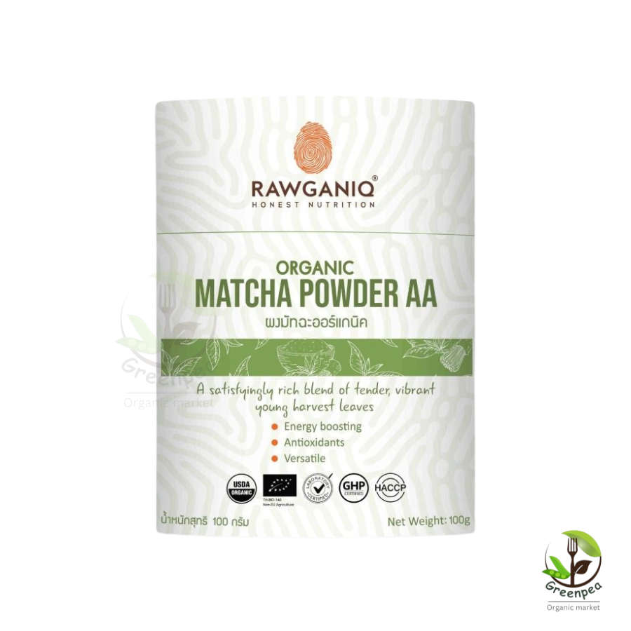 Rawganiq Matcha Powder AA ขนาด 100 กรัม ผง มัทฉะ ออร์แกนิค ผงชาเขียว ผสมเครื่องดื่ม ของหวาน รอแกนิค