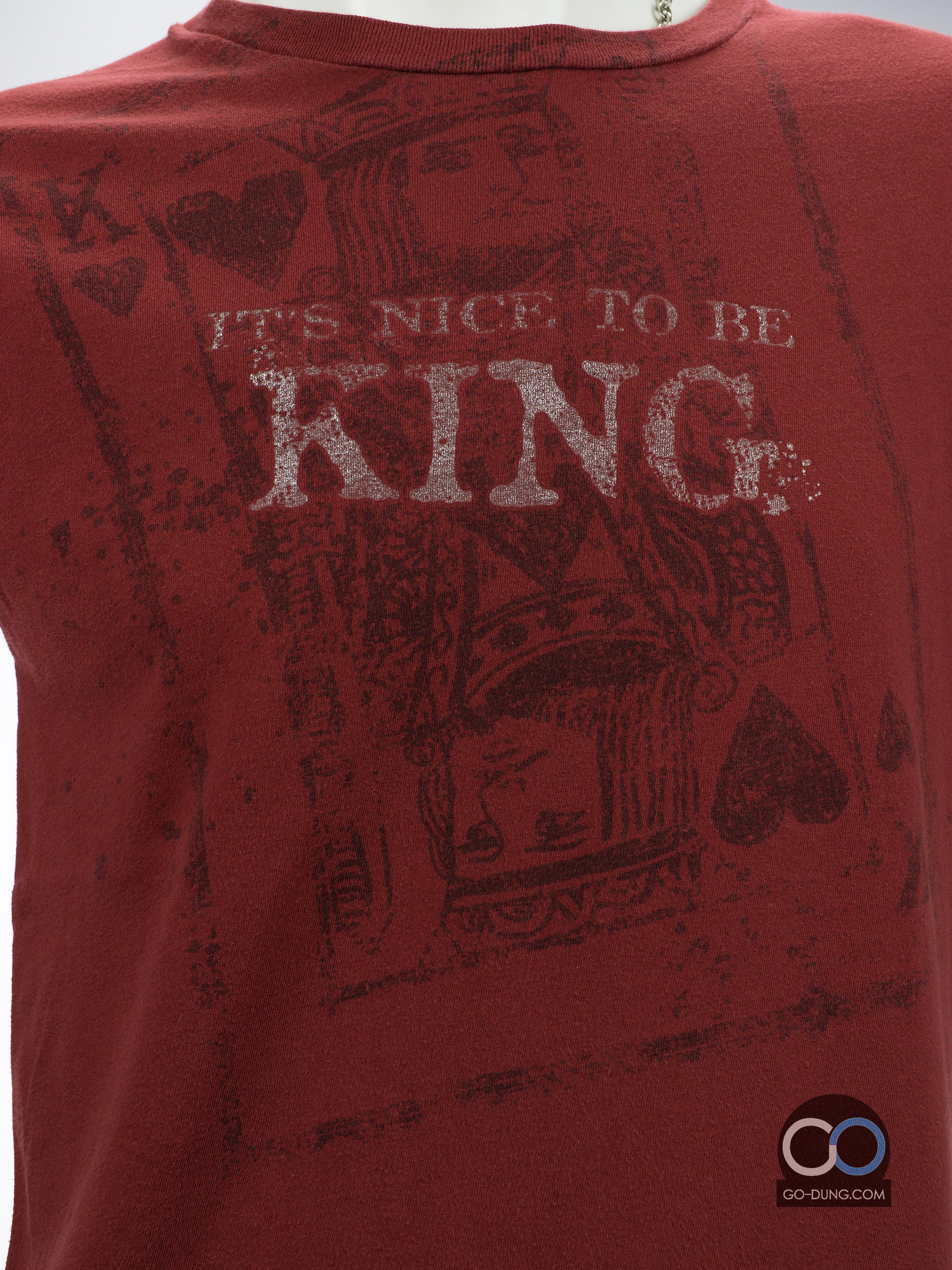 เสื้อยืดมือสองแบรนด์เนม GUESS : IT'S NICE TO BE KING ผ้า 100 คอตตอน
