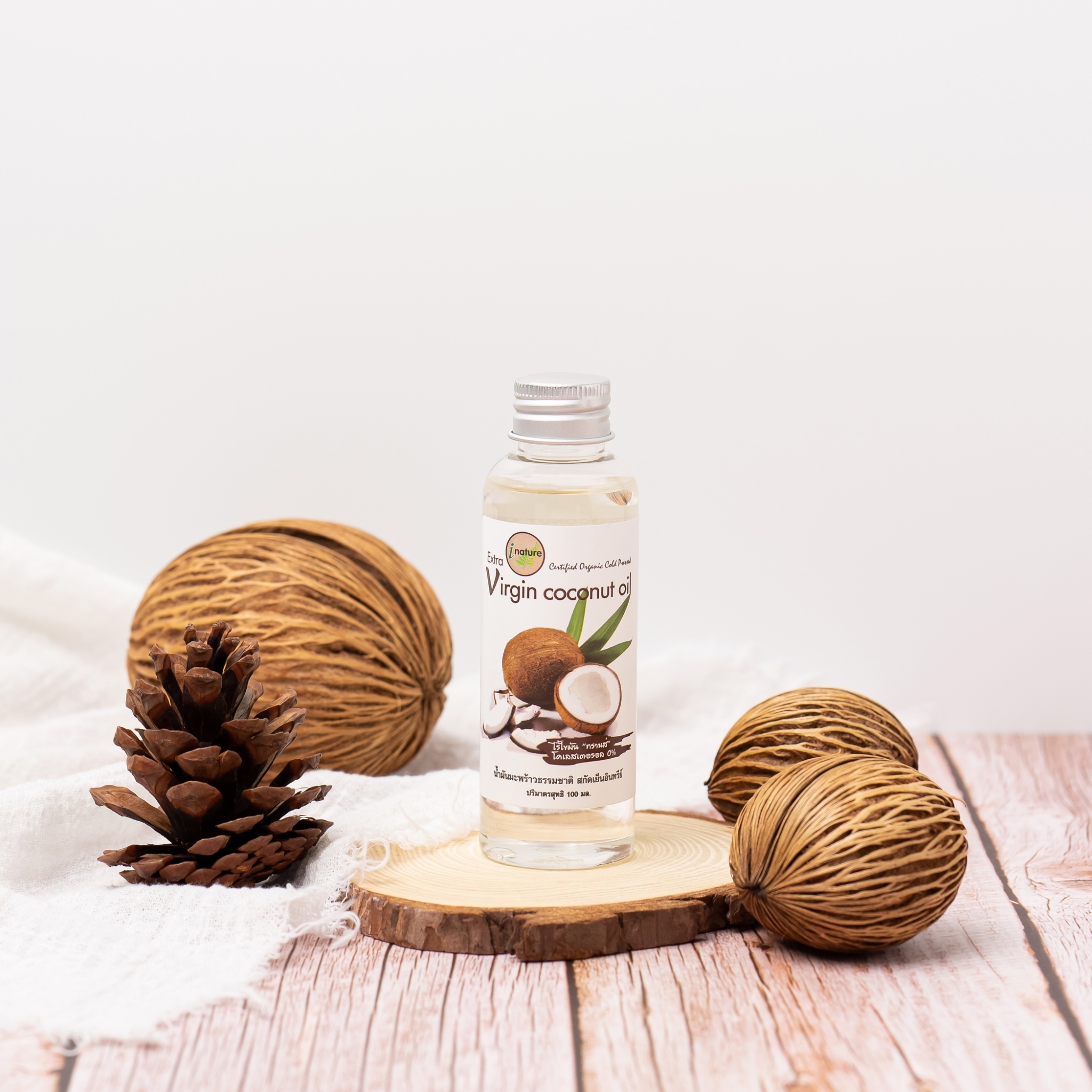 I nature น้ำมันมะพร้าวสกัดเย็น อินทรีย์ Organic extra virgin coconut oil