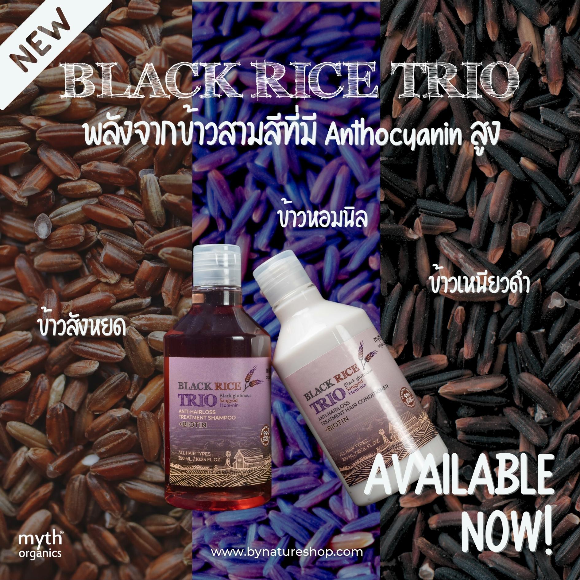 Myth Black Rice Trio Shampoo and Conditioner แชมพู และ ครีมนวด ป้องกันผมร่วง ขนาด 290 ml.ผมเสีย เงางาม