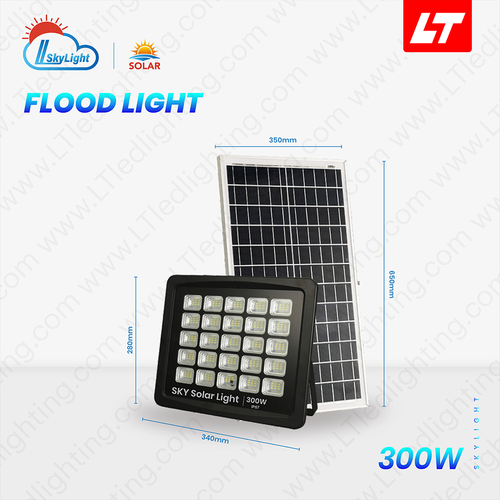 SKYBIRD ฟลัดไลท์โซล่าเซลล์ 120W-300W รุ่นSKY-FL88 daylight/warmwhite โซล่าเซลล์ floodlight