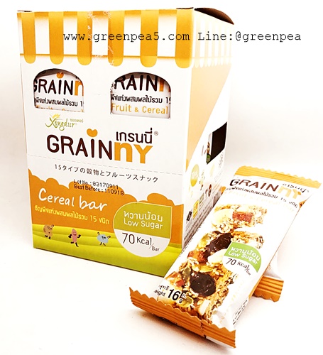 เกรนนี่ธัญพืชแท่งผลไม้ Xongdur กล่อง 12 แท่ง