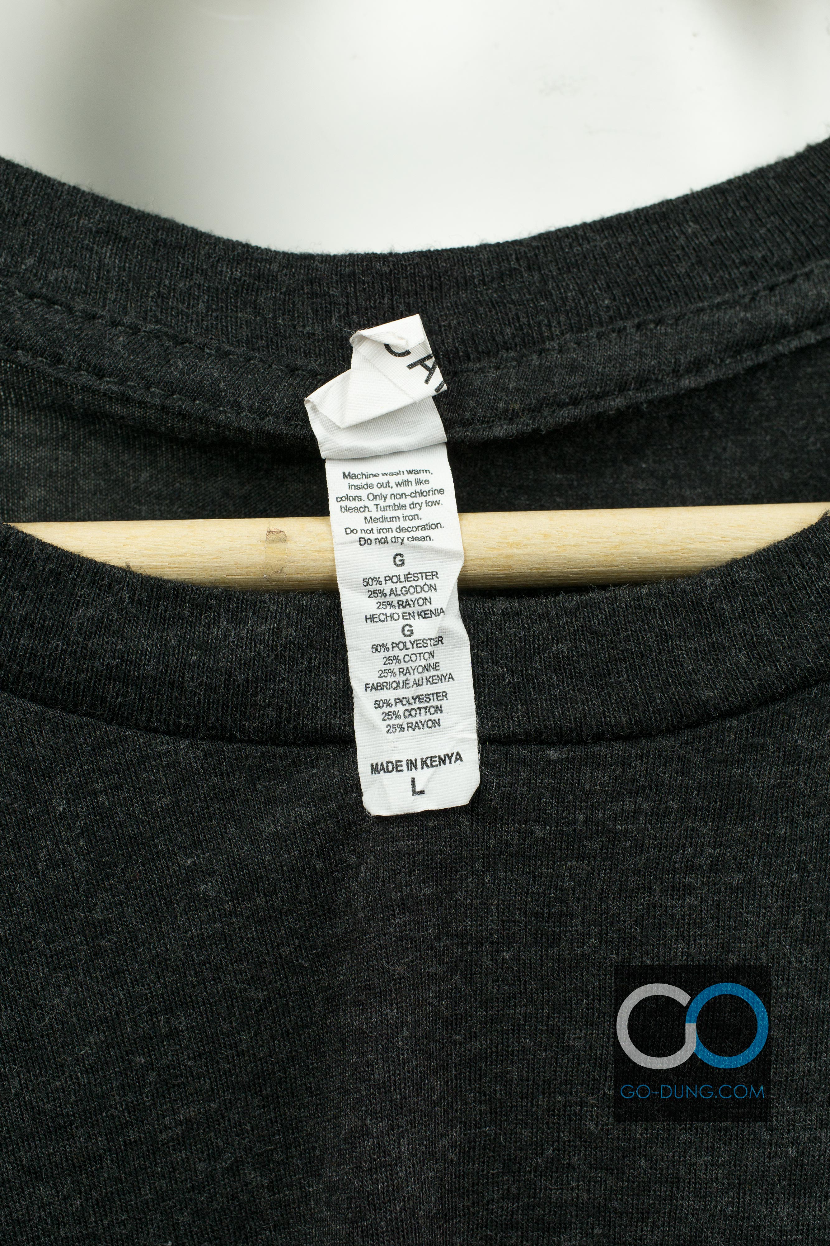 เสื้อยืดมือสอง USA ผ้าเรยอน CANVAS : LIVE GENEROUSLY ผ้าสามเนื้อ 25/50/25