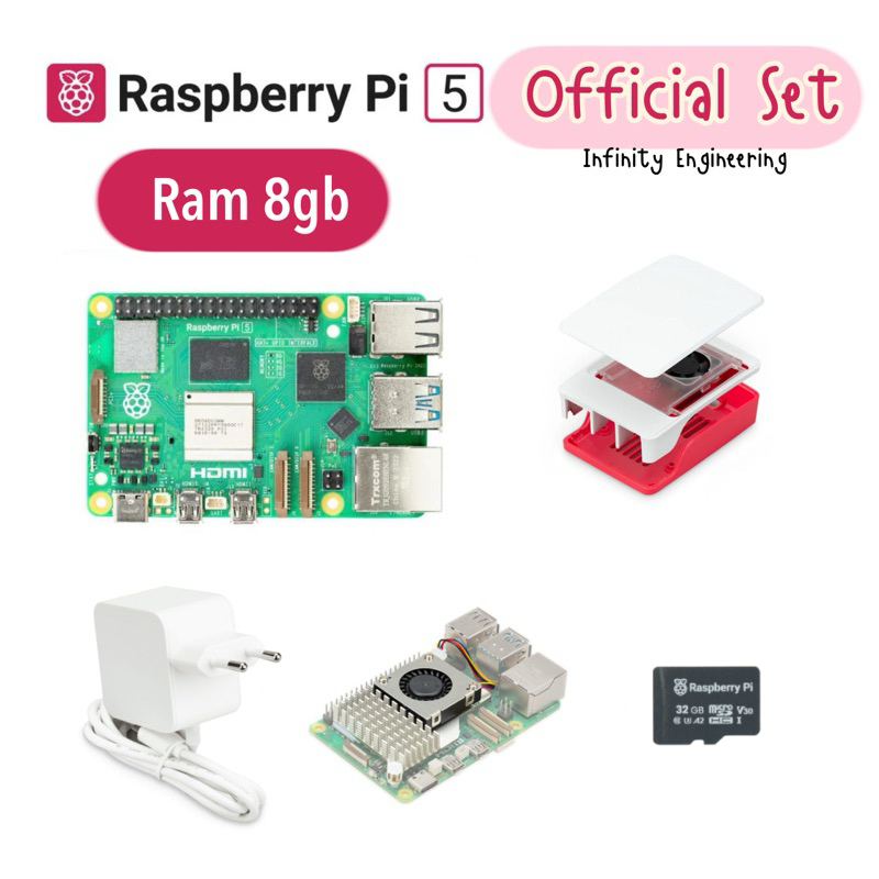 Raspberry Pi 5 ram 8gb Official Kit ล็อตใหม่ล่าสุด พร้อมส่งจากไทย