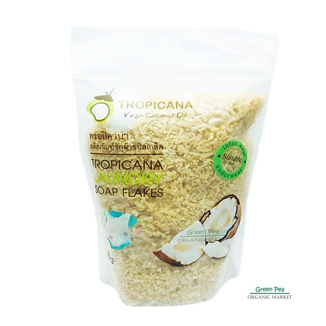 Tropicana laundry soap flakes เกล็ดสบู่ซักผ้า ทรอปิคานา ผลิตภัณฑ์ซักผ้าชนิดเกล็ด 500 กรัม จากธรรมชาติ