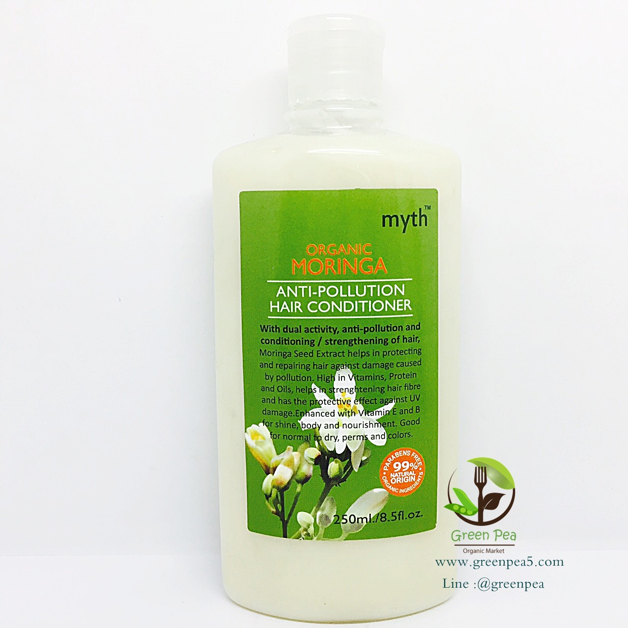 Myth เซท แชมพูและครีมนวดผมมะรุม Organic 250 ml. / Organic Moringa shampoo&Conditioner
