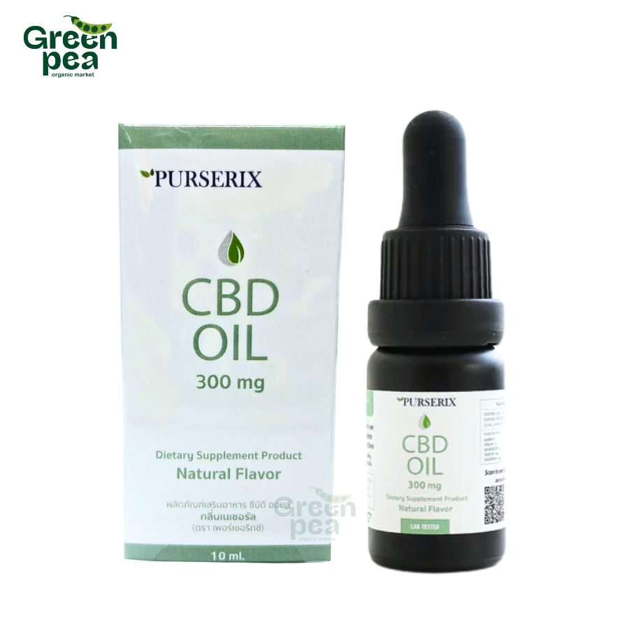 PurSerix CBD Oil 300 มก.มี อย. – รสธรรมชาติ (10 มล.)