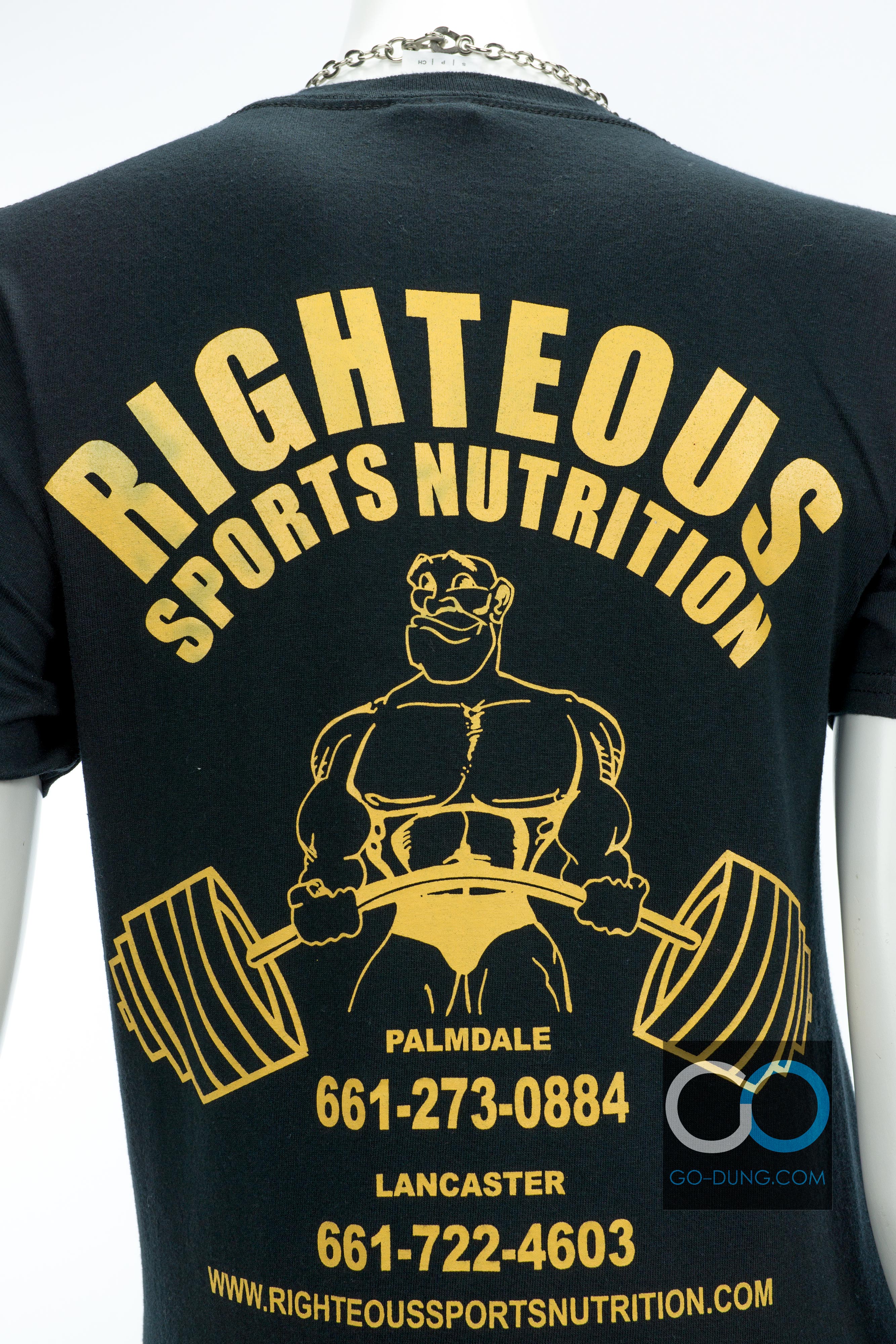 เสื้อ USA วินเทจ GILDAN : RIGHEOUS SPORTS NUTRITION ผ้า 100 คอตตอน