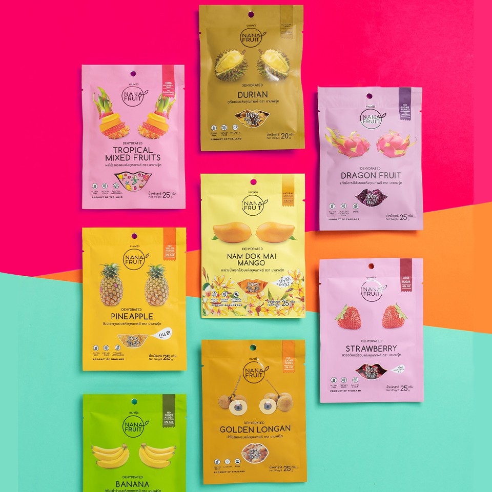 Nana Fruit ผลไม้อบแห้ง 25g. Dehydrated Fruit ไม่ผสมน้ำตาล นานาฟรุต