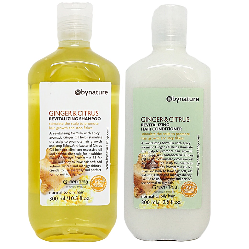 แชมพูและครีมนวดผมจิงเจอร์ & ไซทรัส Ginger & Citrus Revitalizing Shampoo&Condition "bynature" Ginger & Citrus Revitalizing Shampoo 300ml. สูตรสำหรับผมมัน