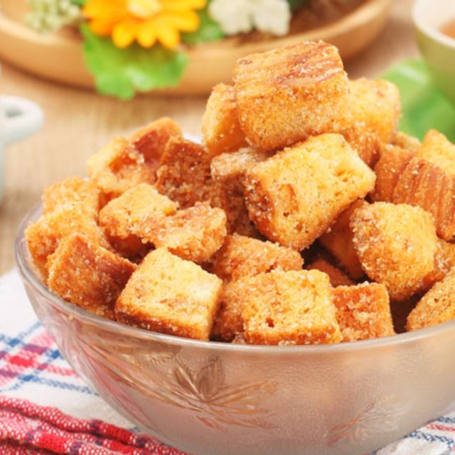 Greenpea Caramel Crunch Bites 100 กรัม ปังกรอบ คาราเมล กรอบอร่อย เคี้ยวเพลิน หอมกลิ่นเนย และ คาราเมล กรีนพี