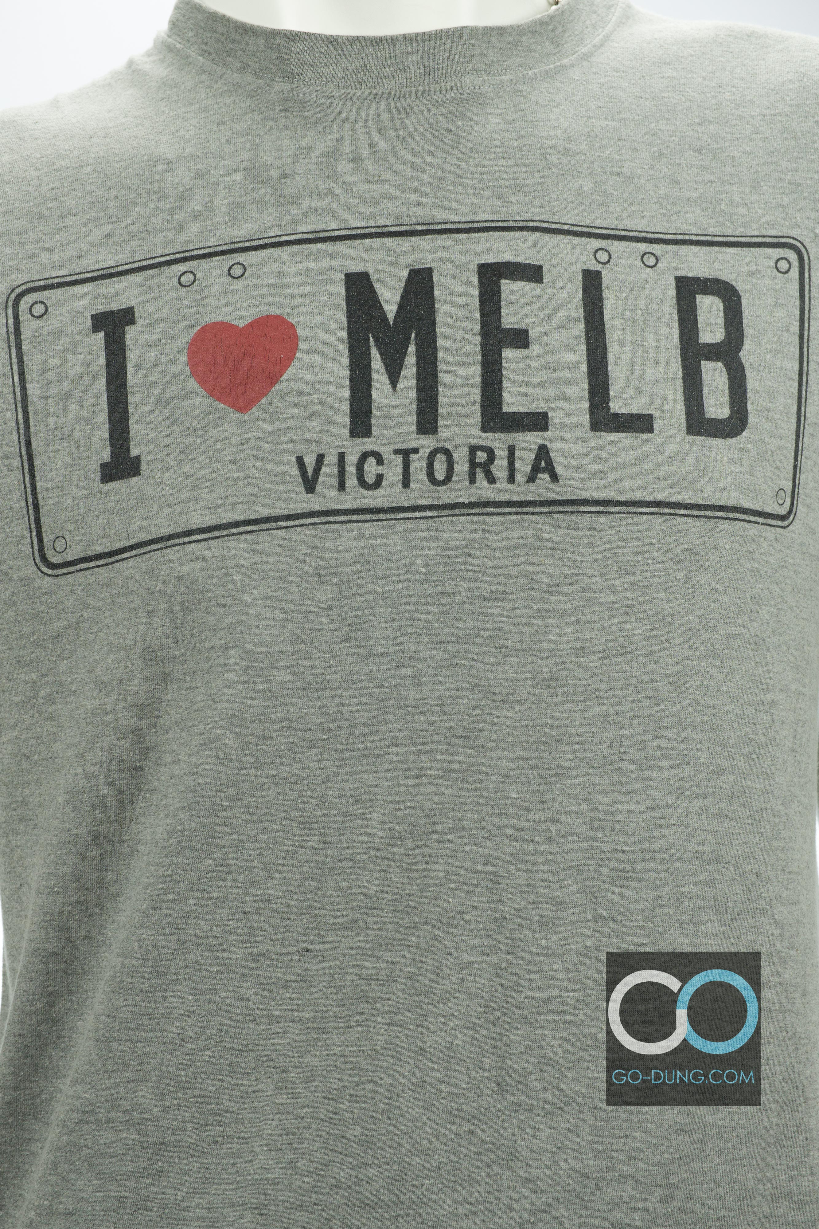 เสื้อยืดมือสอง USA AUSSIE TEE : I LOVE MELB VICTORIA ผ้า 100 คอตตอน