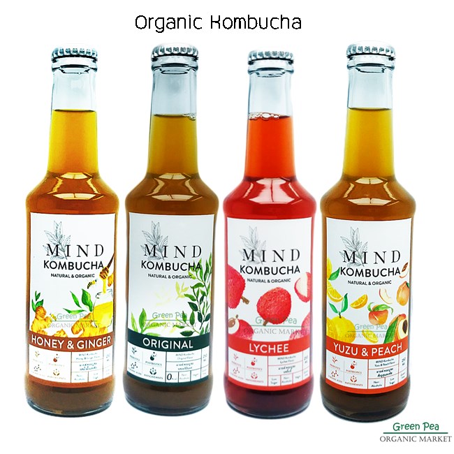 Mind Organic Kombucha, มายด์ คอมบูชะ ,คอมบูชะต้นตำรับ 5 รสชาติ , 250 มล. มีอย.
