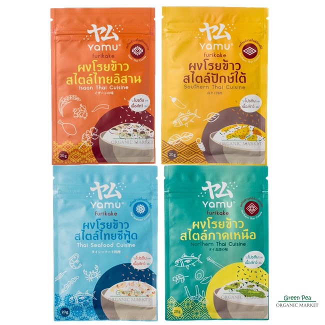 Yamu, ผงโรยข้าว Furikake รสชาติไทย สไตล์ญี่ปุ่น , 4 รสชาติ , อร่อย โปรตีนสูง