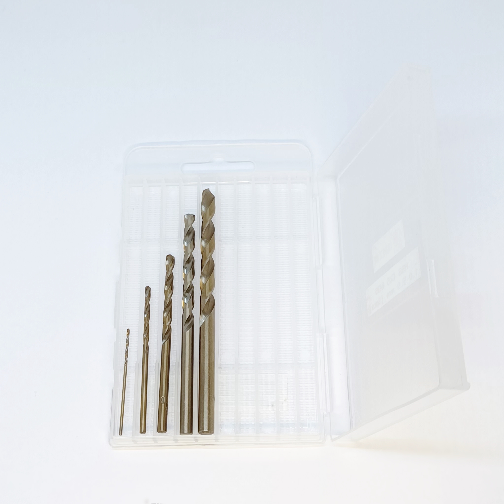 OPP Beili ชุดดอกสว่านโคบอลต์ HSS Co5 M35 ขนาด 1.0-5.0 mm [5pcs] กล่องพลาสติก สำหรับเจาะสแตนเลส เจาะเหล็ก